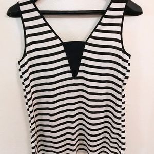 Express Black & White Striped Tank